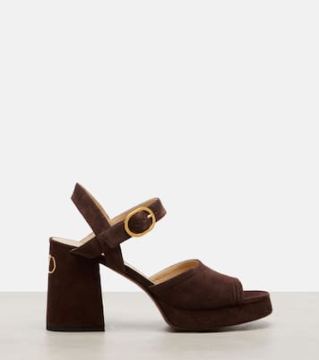 Fawcette VLogo suede platform sandals | Valentino Garavani
