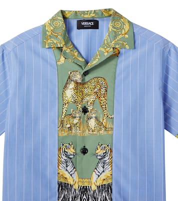 Camicia in cotone gessato | Versace Kids