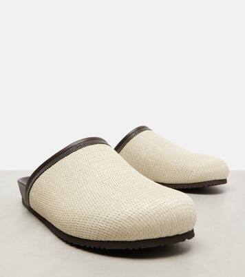 Monili leather-trimmed mules | Brunello Cucinelli
