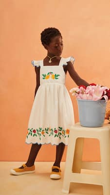 Robe brodée en coton | Fábula