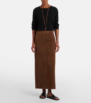 Erina suede pencil skirt | The Row