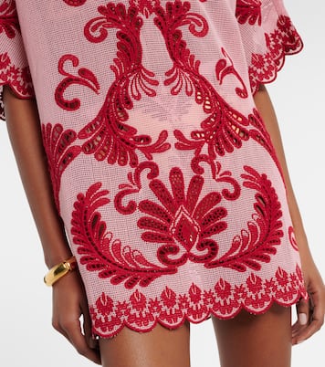 Embroidered cotton mesh minidress | Farm Rio