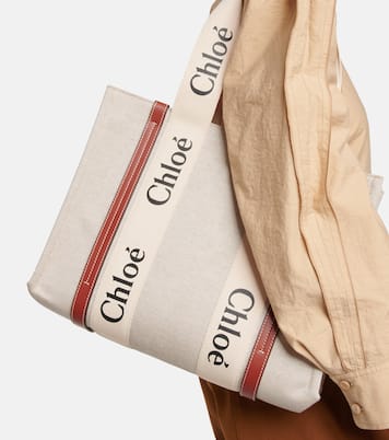 Shopper Woody Medium in canvas | Chloé
