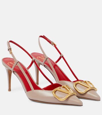 VLogo leather slingback pumps | Valentino Garavani