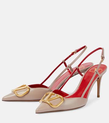 VLogo leather slingback pumps | Valentino Garavani