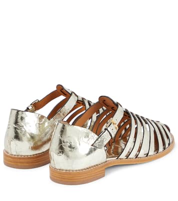 Metallic leather fisherman sandals | Tory Burch