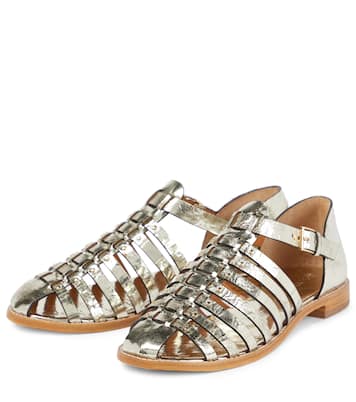 Metallic leather fisherman sandals | Tory Burch