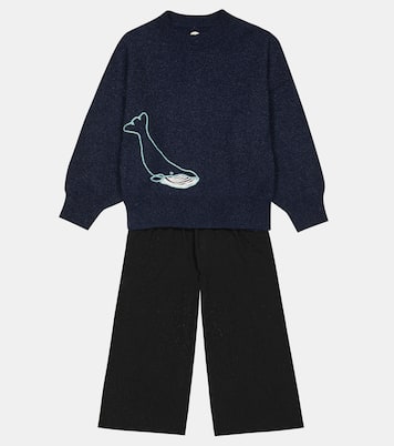 Whale embroidered cashmere sweater | The Row Kids