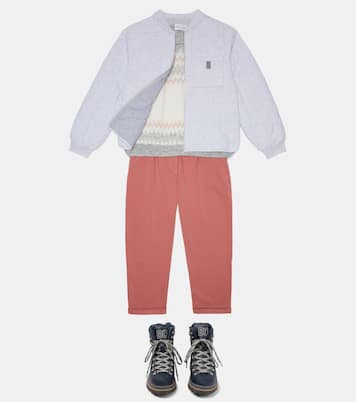 Schnürstiefel aus Leder | Brunello Cucinelli Kids