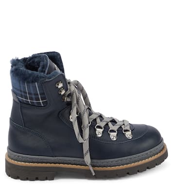 Schnürstiefel aus Leder | Brunello Cucinelli Kids