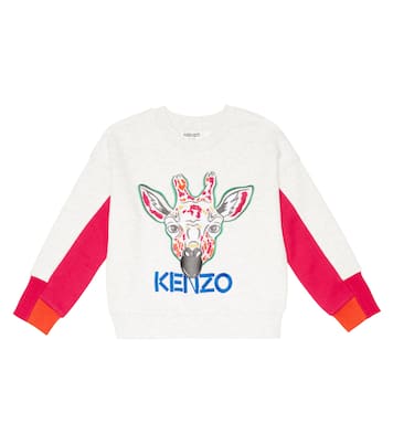 Felpa in misto cotone con ricamo | Kenzo Kids