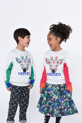 Felpa in misto cotone con ricamo | Kenzo Kids