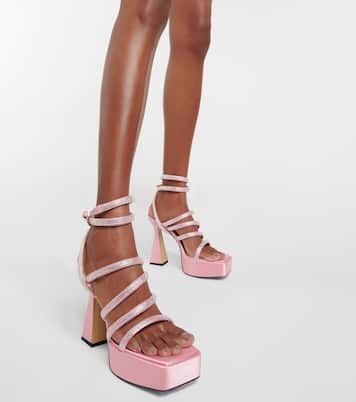 Sydney embellished satin platform sandals | Mach & Mach