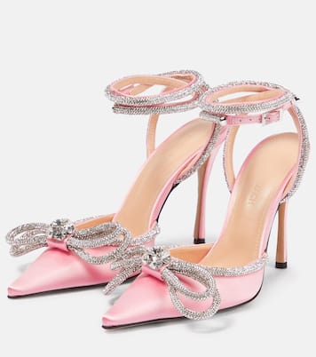 Escarpins Double Bow 110 en satin à ornements | Mach & Mach