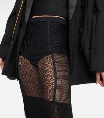 Crochet-knit fringe-trimmed maxi skirt | Khaite
