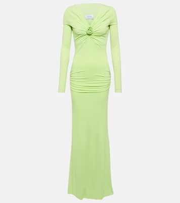 Abito lungo con applicazioni floreali | Blumarine