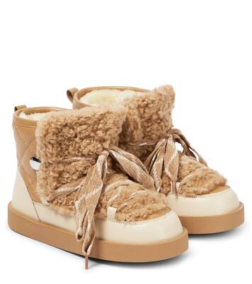 Faux shearling-trimmed boots | Monnalisa