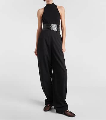 Weite High-Rise-Hose aus Wolle | Alaïa