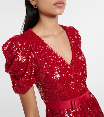 Robe midi asymétrique à sequins | Erdem