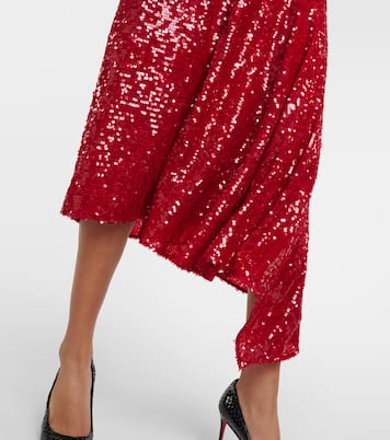 Robe midi asymétrique à sequins | Erdem