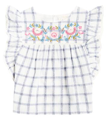 Mala checked cotton and linen shirt | Louise Misha