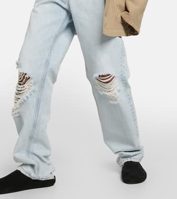 Burty mid-rise distressed straight jeans | The Row