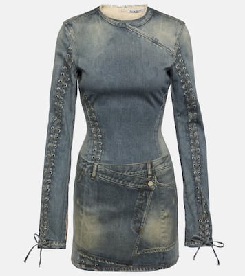 Printed cotton-blend minidress | Acne Studios