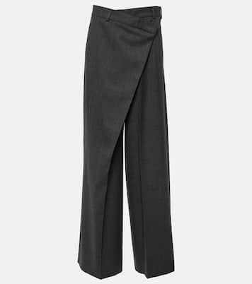Asymmetric mid-rise wide-leg pants | Acne Studios