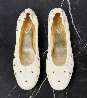 Eia studded leather ballet flats | Chloé