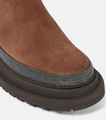 Verzierte Chelsea Boots aus Veloursleder | Brunello Cucinelli