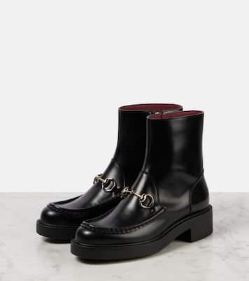 Horsebit leather ankle boots | Gucci