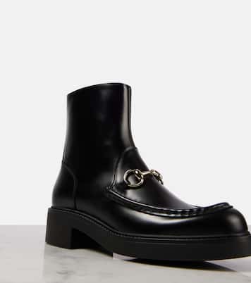 Horsebit leather ankle boots | Gucci