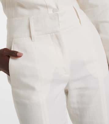 Rhein high-rise linen and wool-blend flared pants | Gabriela Hearst