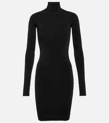 Vestido corto de jersey con cuello mock | Balenciaga