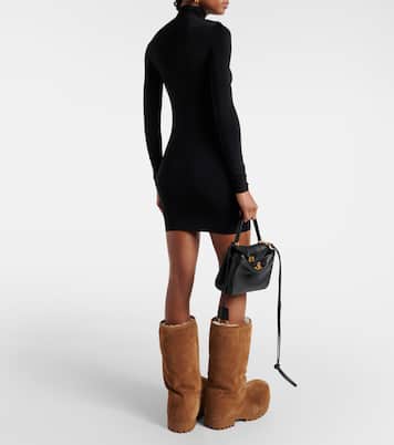 Vestido corto de jersey con cuello mock | Balenciaga