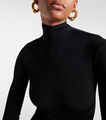 Vestido corto de jersey con cuello mock | Balenciaga