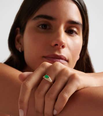 Bague en or 14 ct, émeraude et diamants | Stone and Strand