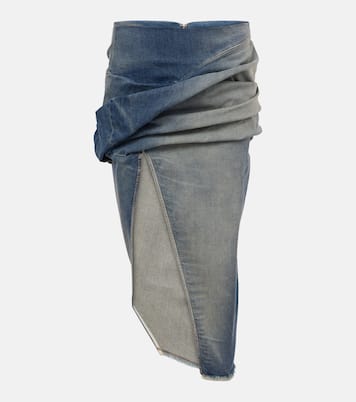 Minifalda DRKSHDW fruncida desteñida | Rick Owens