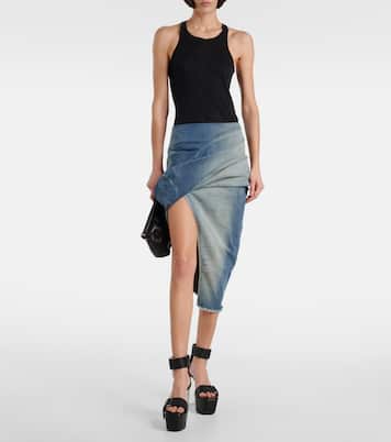Minifalda DRKSHDW fruncida desteñida | Rick Owens