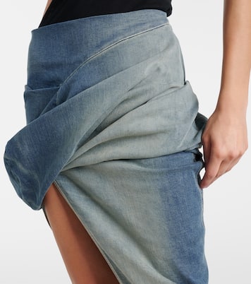 Minifalda DRKSHDW fruncida desteñida | Rick Owens