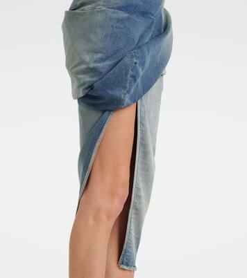 Minifalda DRKSHDW fruncida desteñida | Rick Owens