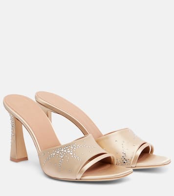 Roxanne 90 embellished satin mules | Malone Souliers