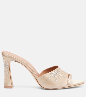 Roxanne 90 embellished satin mules | Malone Souliers