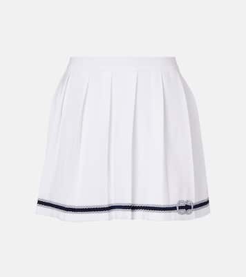 Intarsia pleated cotton-blend miniskirt | Gucci