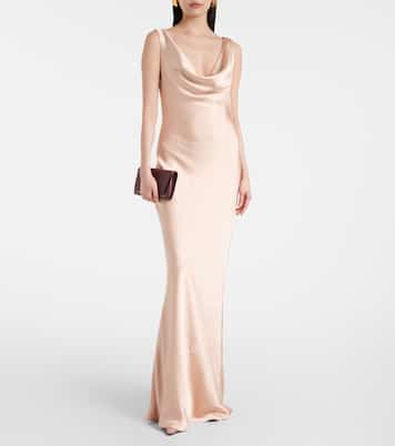 Draped satin gown | Norma Kamali