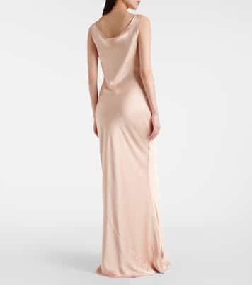 Draped satin gown | Norma Kamali