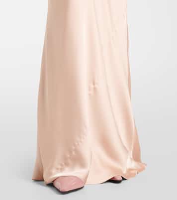 Draped satin gown | Norma Kamali