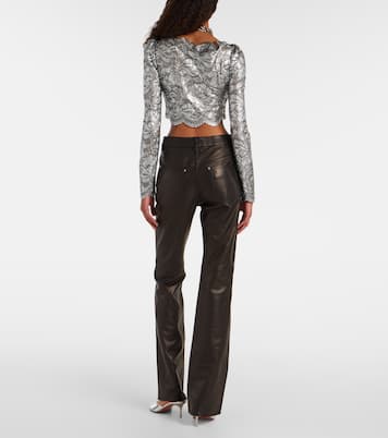 Pantalones flared de piel | Rabanne