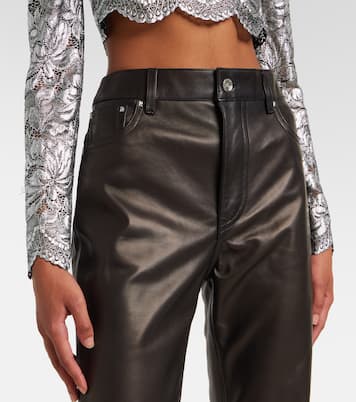Pantalones flared de piel | Rabanne