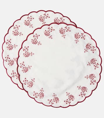 Set de 2 sets de table Botanica brodés en lin | Cabana